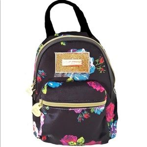 NWOT Betsy Johnson Floral Black Mini Backpack